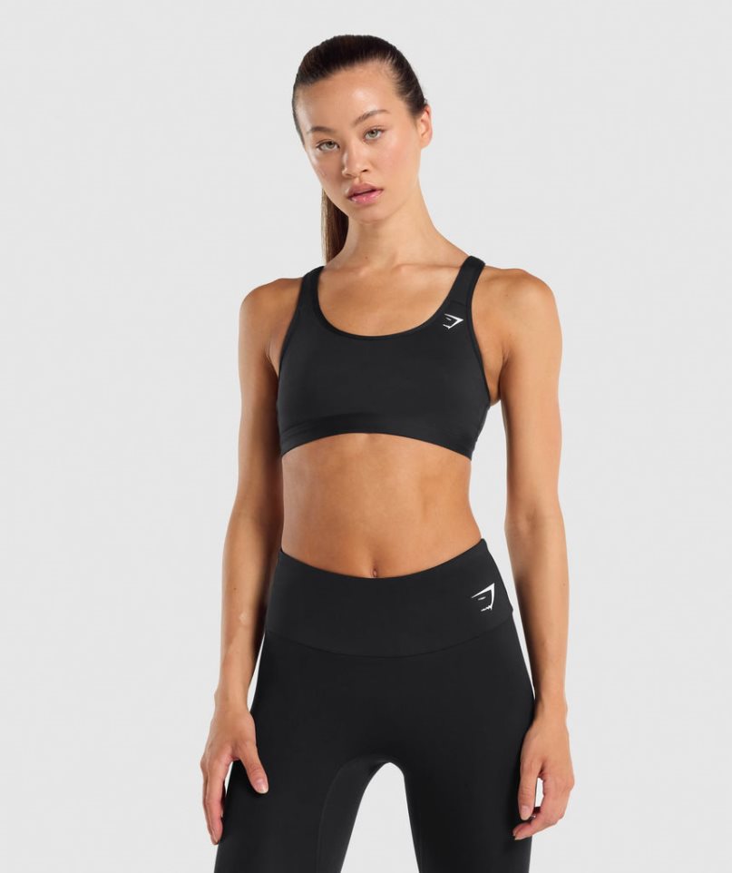 Women\'s Gymshark Scoop Neck Sports Bra Black | CA 8N3706